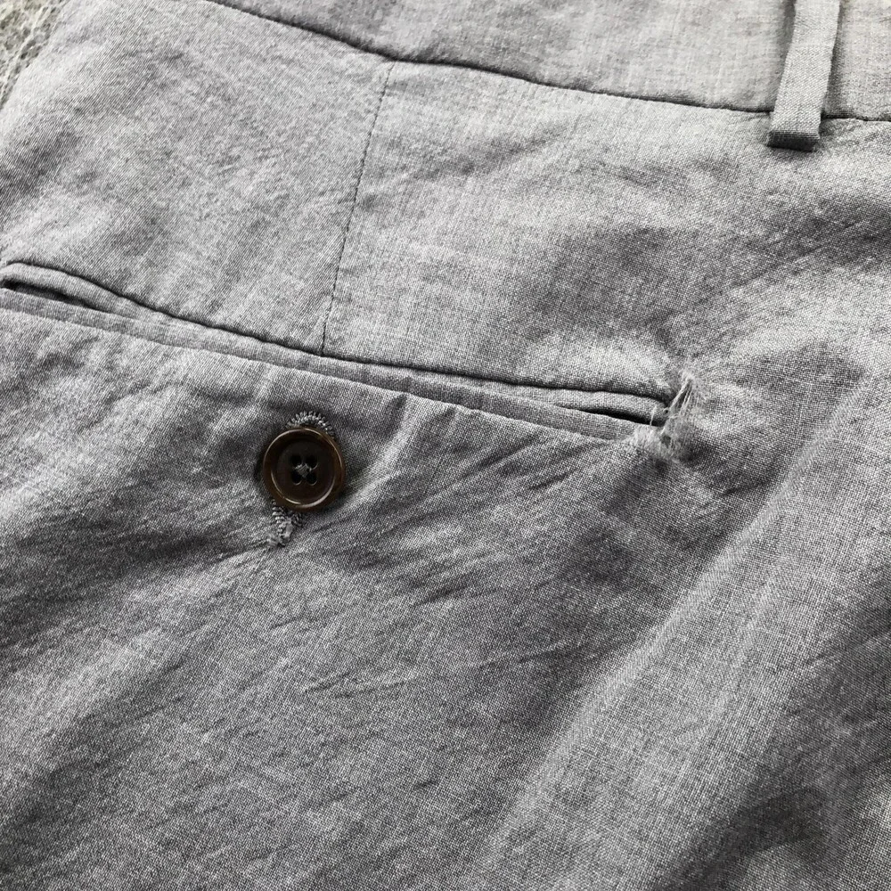Hardwick Pants Mens 34x32 Gray Dress Flat Front Straight Summer USA Pockets